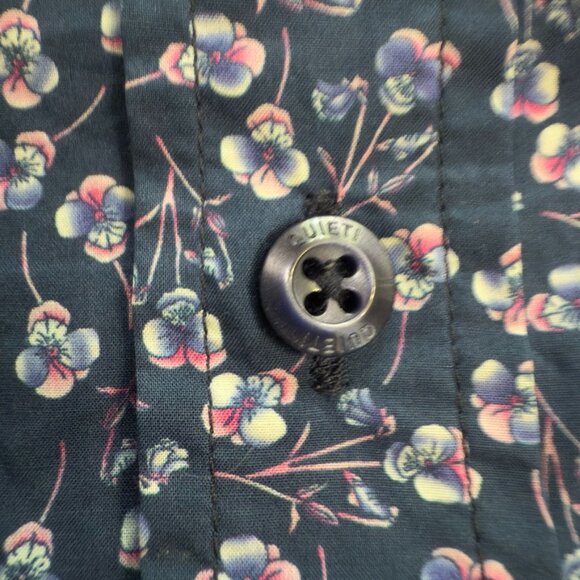 QUIETI Navy Floral Print Button-Up Shirt – Size Medium - Picture 8 of 12